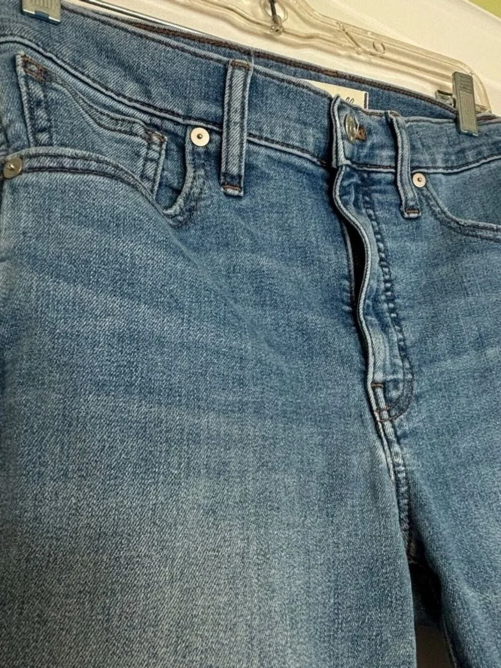 Madewell 10" High-Rise Skinny Jeans Sz 27 Raw-Hem Light Wash - Picture 4 of 10